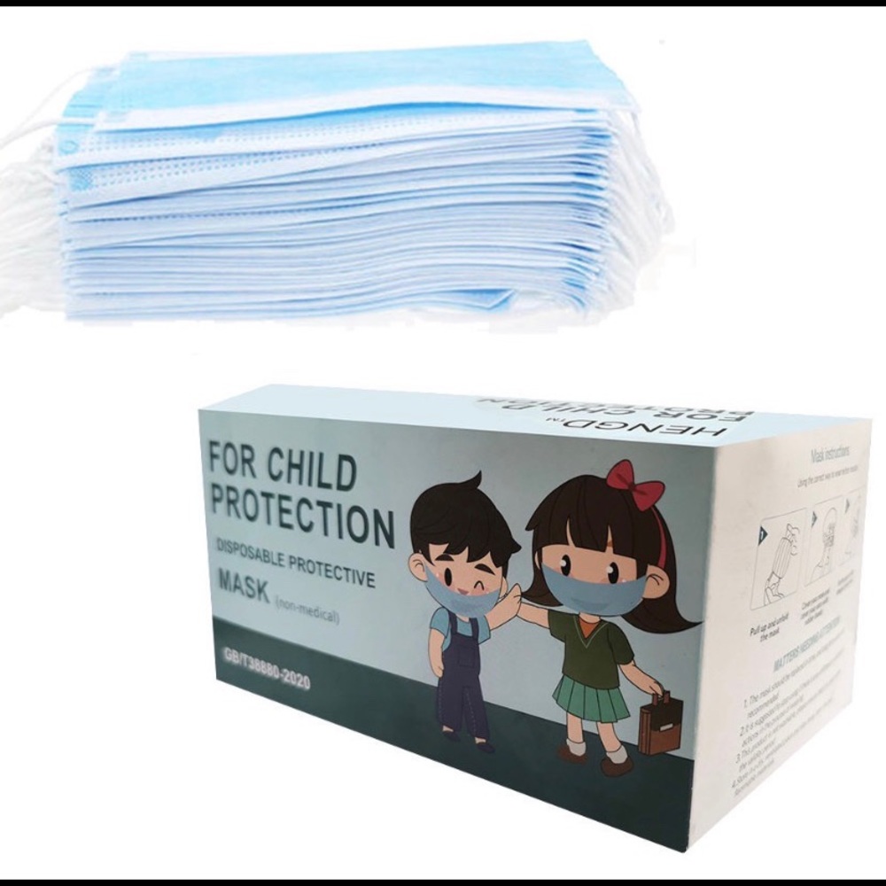 50 pcs breathable 3ply children’s face mask